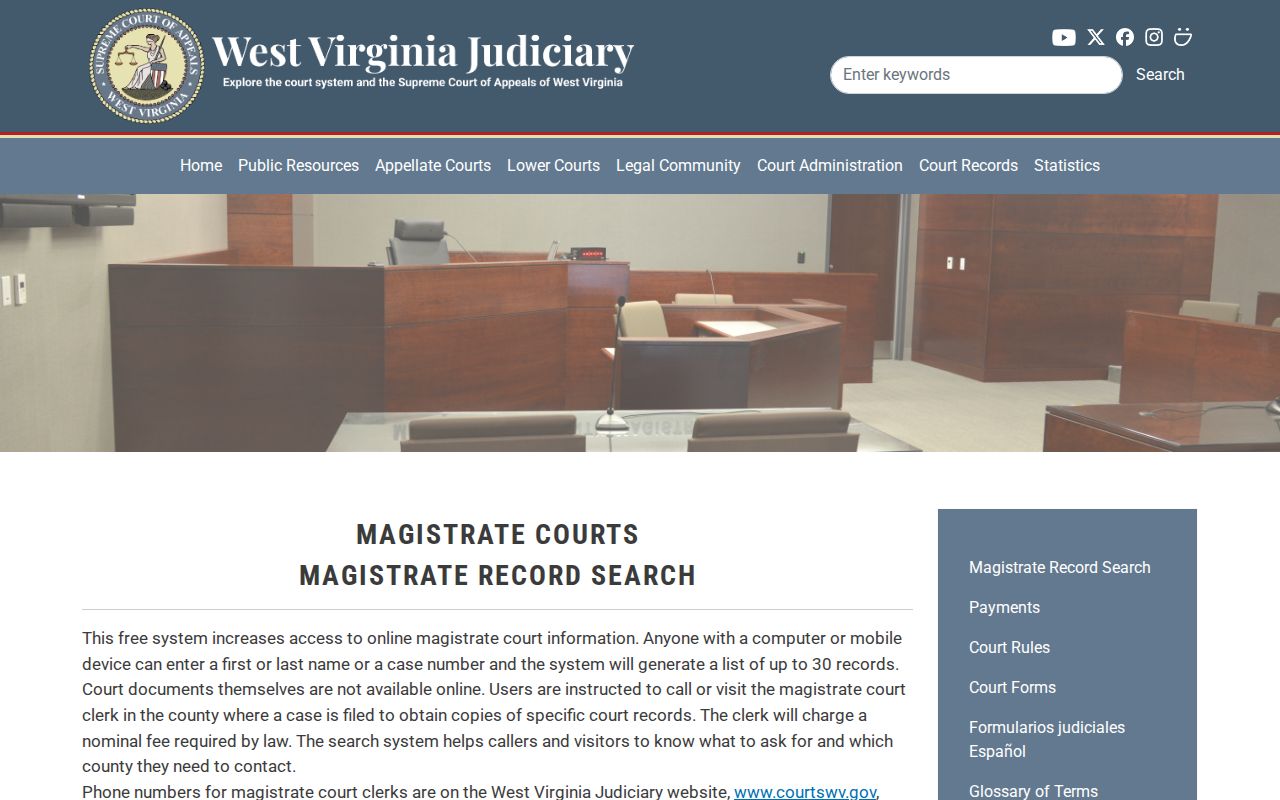 Kanawha County case lookup result limit