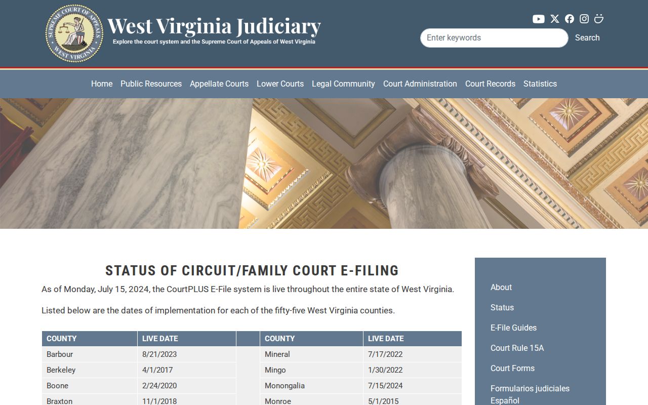 Kanawha County traffic court record CourtPLUS status