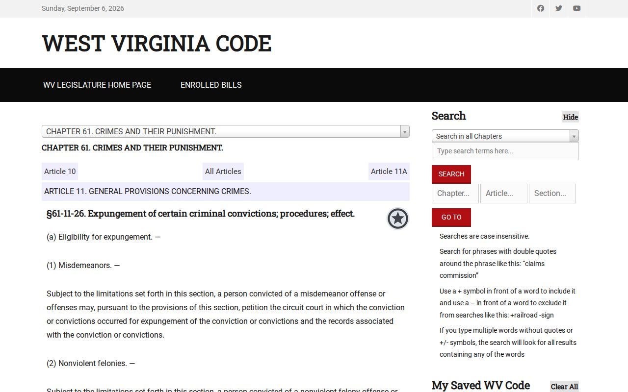 Kanawha County court record search expungement process